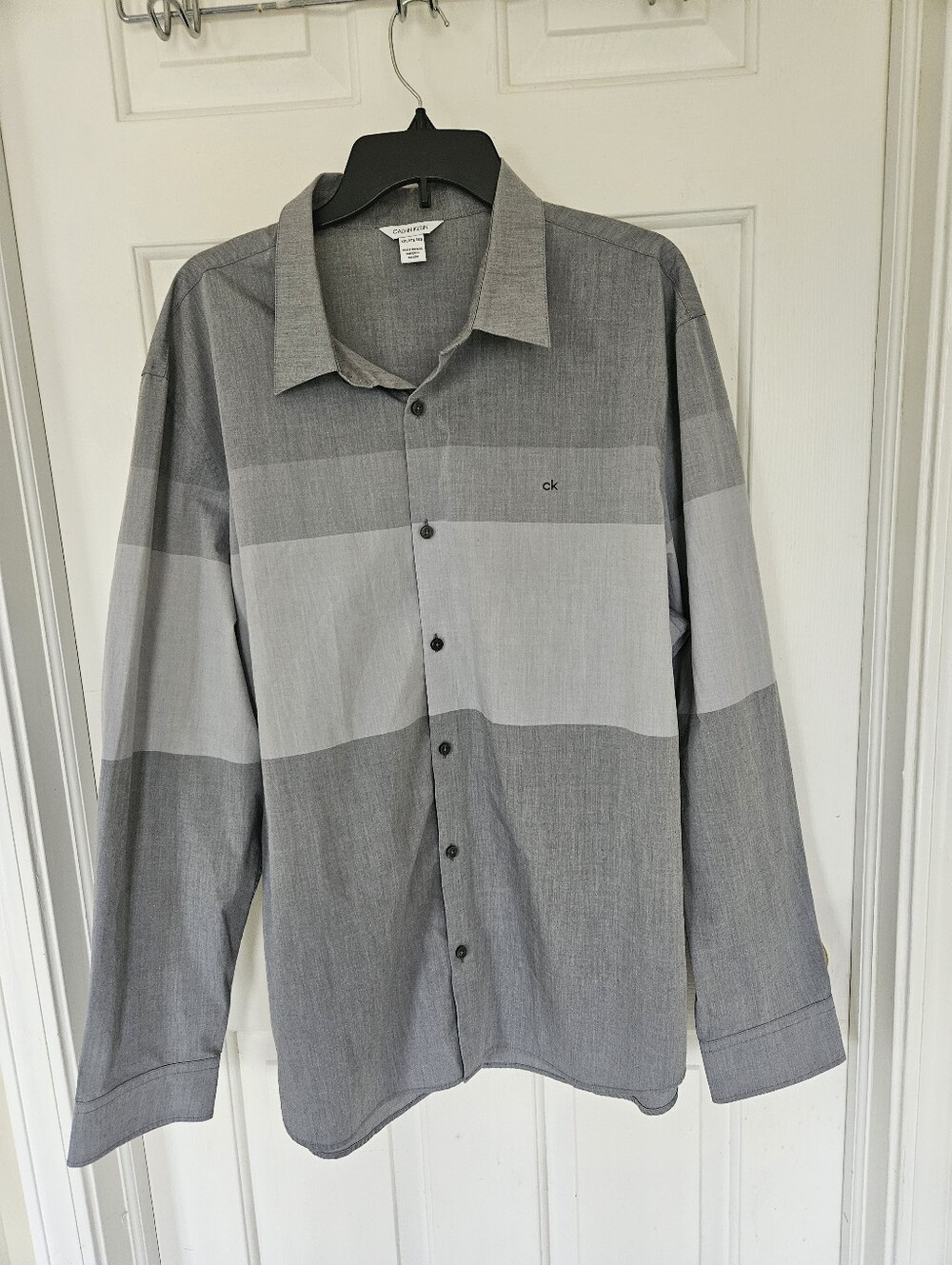 Calvin Klein Gray Striped Button-Up Shirt